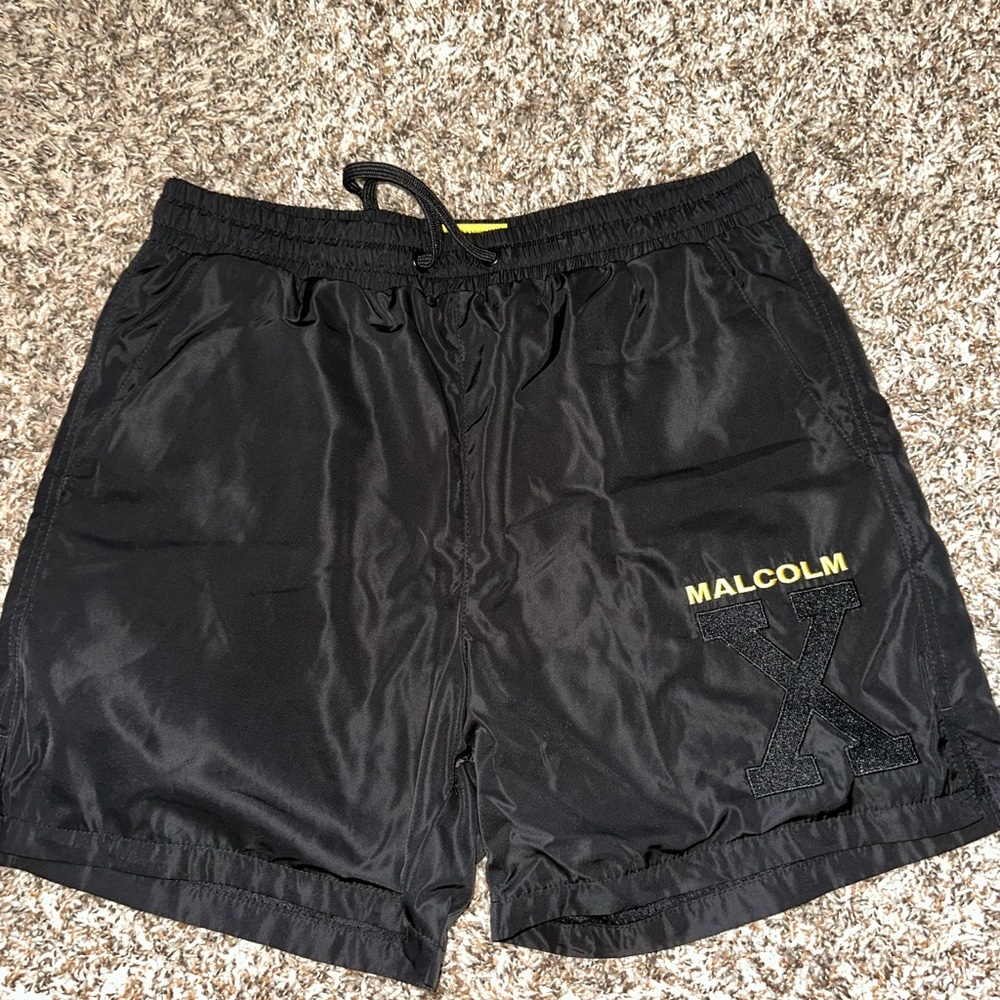 Black Malcolm X Shorts